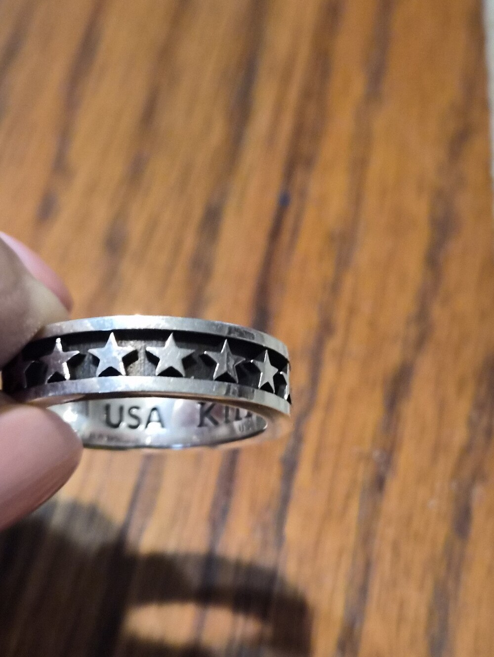 King Baby Studio Sterling Silver stackable Star Band Ring size 10.5